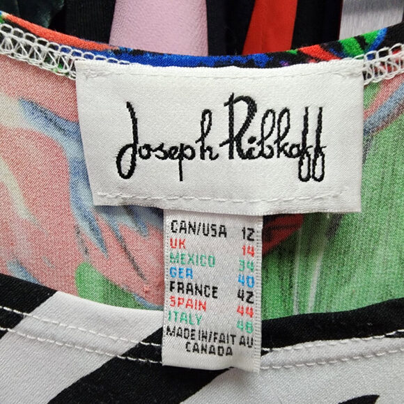 Joseph Ribkoff Tropical Print Top Size 12 - Picture 8 of 9